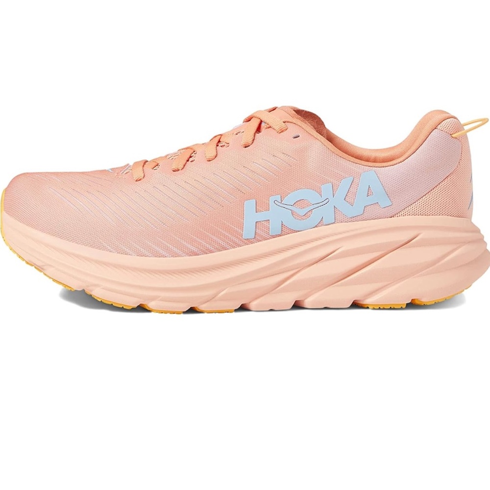 Hoka Peach/Yellow Women’s Athletic Running Shoes - Picture 2 of 14